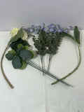 Set Of Assorted Artificial Floral Stems Hydrangea Blooms & Eucalyptus Hydrangea