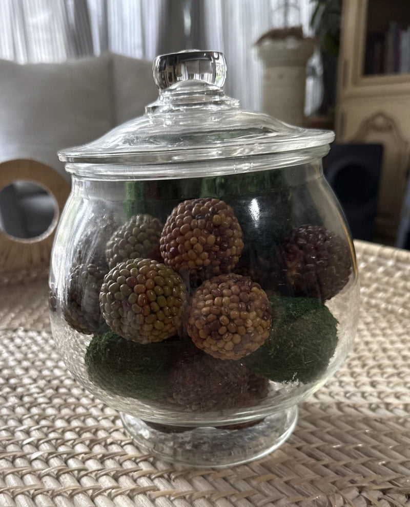 Farmhouse Cottagecore Apothecary Jar Filler Ball Ornaments Mixed lot Seed/grass Green Plant