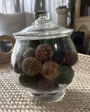 Farmhouse Cottagecore Apothecary Jar Filler Ball Ornaments Mixed lot Seed/grass Green Plant