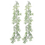 Home Wall Decor Artificial Leaf Vine Sturdy Plastic Material For Wedding Green Plant