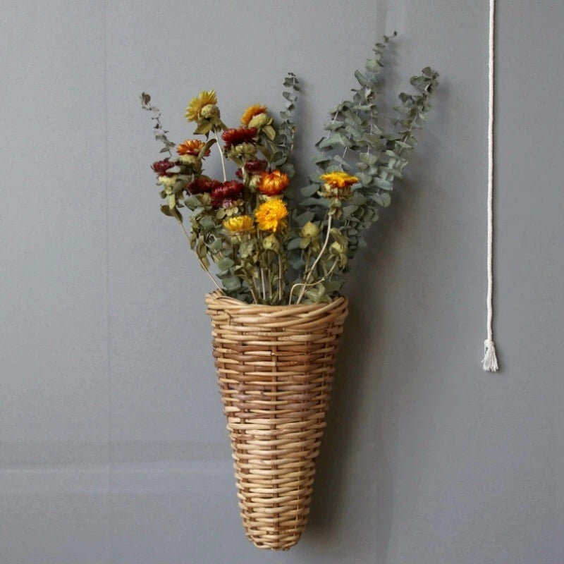 1X Orchid Flowers Plant Hanging Basket Bamboo Planter Garden Room Wall Decor DIY Garden Plants