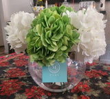 White & Green Hydrangea Art Glass Vase'Martha Stewart-Spring Summer Mother's Day Hydrangea