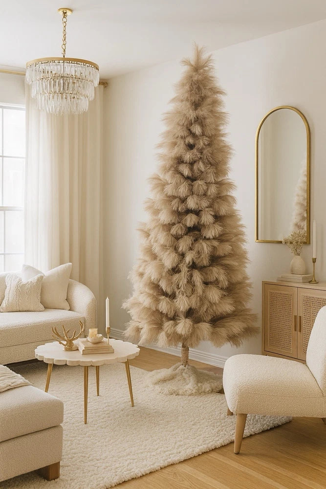 8ft Luxury Handmade Everlasting Pampas Grass Artificial Christmas Tree Pampas Grass