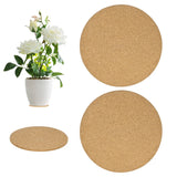 2-Pack Cork Plant Coasters, 3.9 Inch Cork Plant Mats for Garden [Wood Color] Garden Plants
