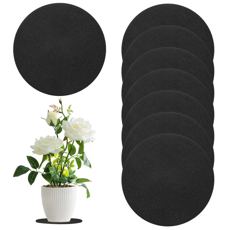 8-Pack Cork Plant Coasters, 9.8 Inch Cork Plant Mats for Garden [Black] Garden Plants