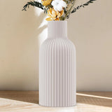 White Ceramic Flower Vase Minimalist Modern Matte Pampas Grass Home Decor Pampas Grass