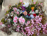 Roses, Cherry Blossoms, Spring Faux Flowers, Artificial Bouquet Roses