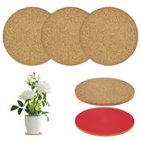 3-Pack 4 Inch Double Layers Cork Plant Coasters for Garden [Red, Wood Tone] Garden Plants