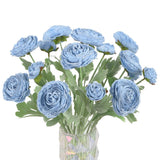 Blue Ranunculus Artificial Flowers,5PCS Vintage Silk Peonies with Stems Real ... Peony
