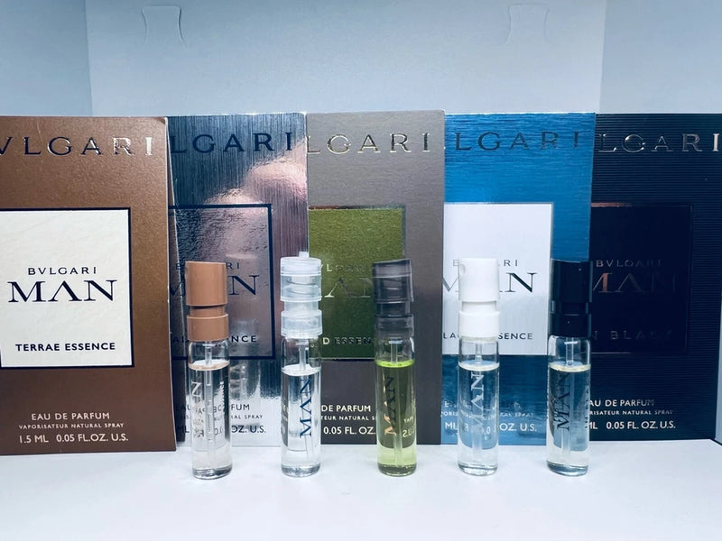 Bvlgari Men Essence Parfume Collection Sample Spray Vials 5Pc Set EDP