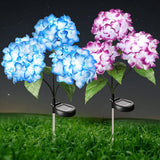 Solar Flowers Lights - Outdoor Waterproof Hydrangea Stake, Solar Flower Decor... Hydrangea