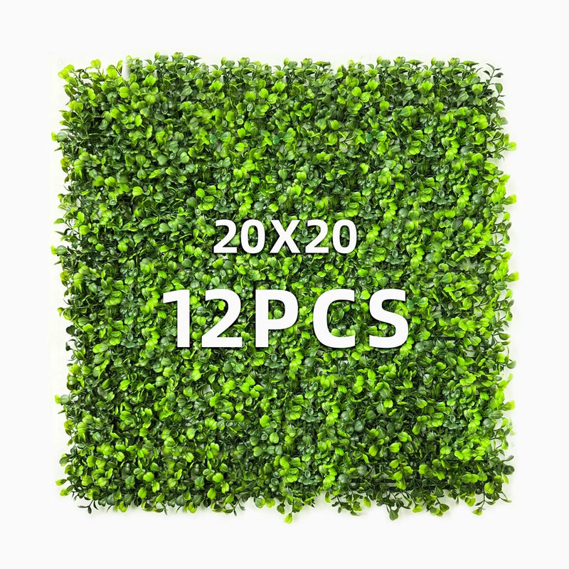 Artificial boxwood wall panel, square 20x20 dense green foliage