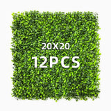 12pcs 20" X 20" Grass Wall Artificial Boxwood Panels Boxwood Hedge UV for Fence Green Plant