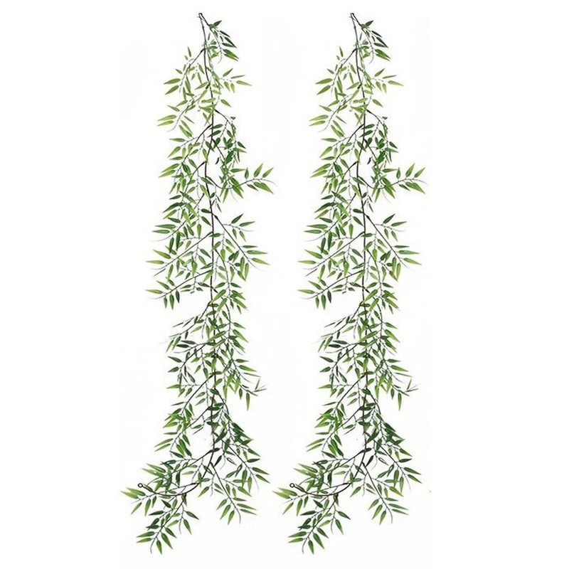 Artificial Leaf Vine Lifelike Leaf Rattan Easy Installation For Wedding Green Plant