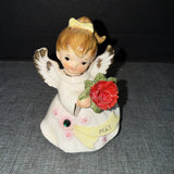 VTG midcentury LEFTON May birthday angel figurine #6224 with red carnation Japan Carnation