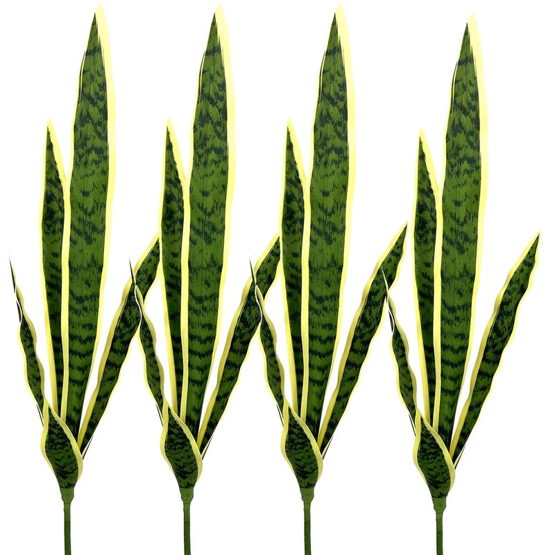 4 Pcs Artificial Plants 30" Sansevieria Snake Plant Plastic Greenery Perfect ... Green Plant
