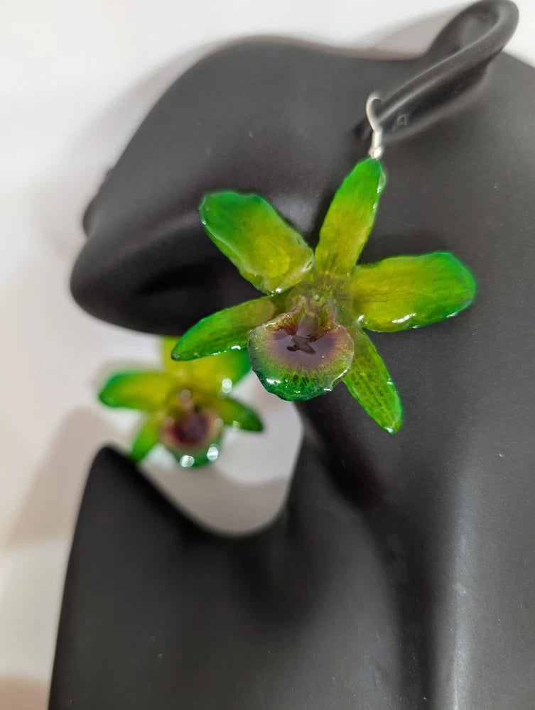Medium Den. Nobile Green, Real Orchid in Resin Orchids