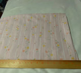 Vintage cotton polyester blend fabric light pink floral stripe 1 yd 18