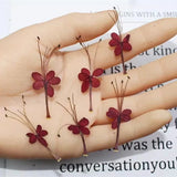 12PCS Real Pressed Dried flower, pink/purple flower with stem for art FJN04 Dried Flower