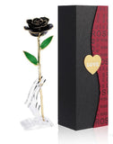 Gold Dipped Rose Black,Dipped in 24k Gold-Long Stem Rose Flowers Artificial f... Roses