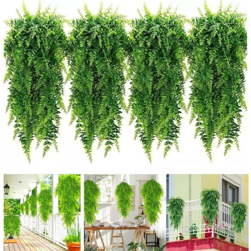 8pcs Artificial Hanging Plants Flowers Outdoor Fake Fern Garland Wedding Decor Green Plant