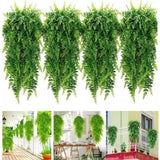 8pcs Artificial Hanging Plants Flowers Outdoor Fake Fern Garland Wedding Decor Green Plant