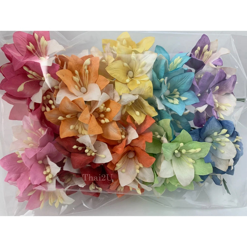 1-1/2" or 3.75cm - Lily Half Color Paper Flower Wedding Scrapbook Craft LY1-427H Lily
