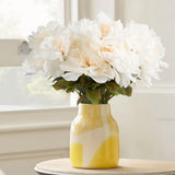 2 Bouquet 14 Heads Peonies Artificial Flowers, White Fake Peonies, Faux Silk ... Peony