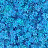 Island Bloom (Ocean Blue) Fabric 45" Wide 100% Premium Cotton Digital Print Flowering Plants