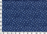 Light Blue Roses w/ Vines on Dark Blue Quilting Sewing Fabric by the Yard  #1124 Roses