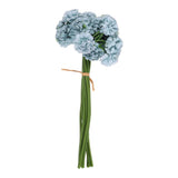 Artificial Ball Hydrangea Silk Flower with Bendable Stems, Deep Sky Dried Flower