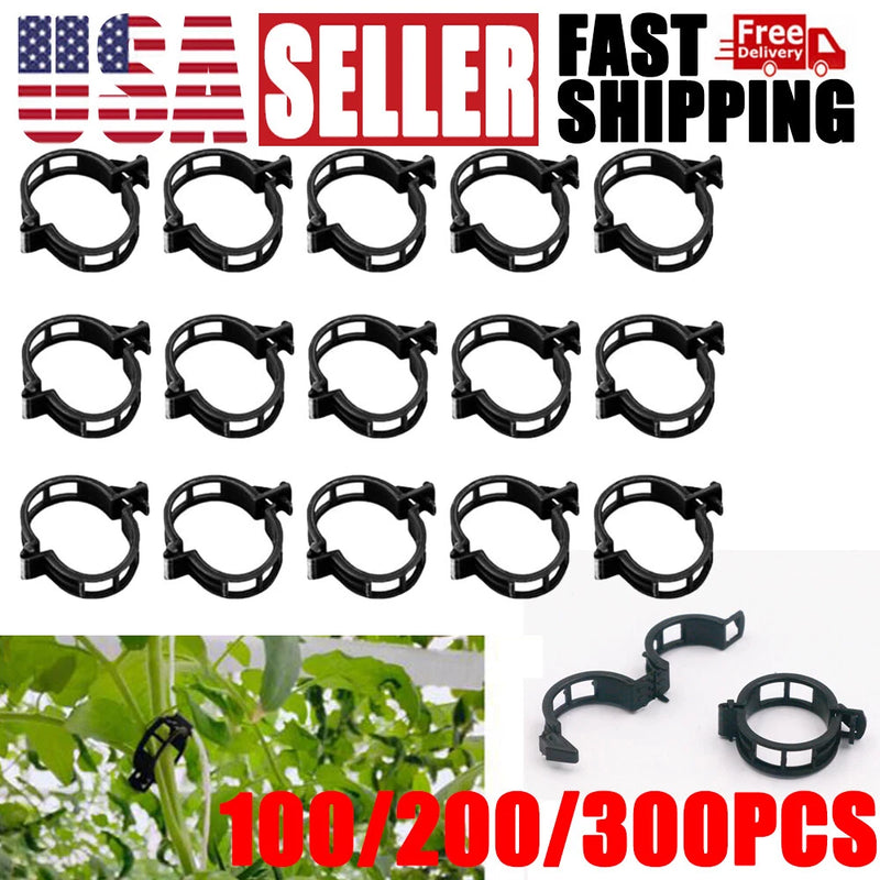 25mm Garden Plant Support Clips Veggie and Tomato Trellis Twine 100-300Pcs Garden Plants