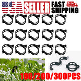 25mm Garden Plant Support Clips Veggie and Tomato Trellis Twine 100-300Pcs Garden Plants