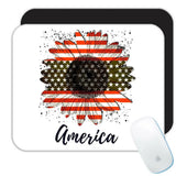 Gift Mousepad : Sunflower American Flag Flower Floral Yellow Decor Patriotic Sunflower