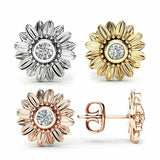 925 Sterling Silver Sun Flower Stud Fashion Daisy Earrings Women Jewelry Gift Daisies