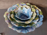 Shabby Chic 4pc Nesting Bowl Rachel Ashwell Hydrangea Melamine Flower Blue Green Hydrangea