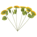 6 Pcs Sunflower Fake Heads with Stems Artificial Yellow Sunflowers Sunflower