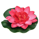 1-Set Artificial Foam Lotus Flower with Water Lily Pad, 4" [Pink] Lily