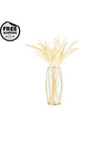 Glass Vase for Flowers Gold, Modern Large Vases for Pampas Grass with Geometric Pampas Grass