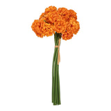 Artificial Ball Hydrangea Silk Flower with Bendable Stems, Sunset Orange Dried Flower