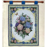 Hydrangea Floral Bouquet Tapestry Wall Hanging ~ Artist, Lena Liu Hydrangea