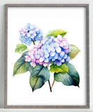 Floral Art Print, Hydrangea Floral Wall Art Print, Botanical Wall Art Decor #452 Hydrangea