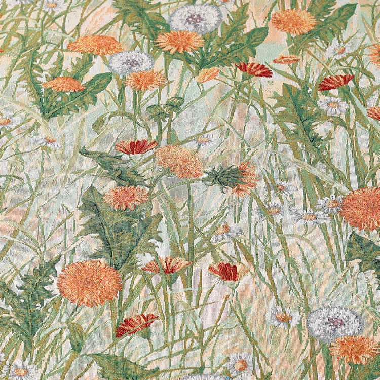 Dandelion Vintage French Jacquard Tapestry Upholstery Fabric Sewing for Chairs Flowering Plants