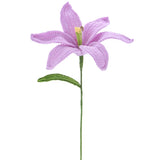 1-Pack Crochet Flowers, Knitted Artificial Wool Lily Flowers [Purple] Lily