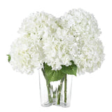 White Hydrangea Artificial Flowers 3pcs Lifelike Faux Hydrangea Real Touch Fa... Hydrangea