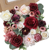 YYHUAWU Artificial Flowers Combo Set Fake Flower Leaf Box with Stems for DIY Hydrangea
