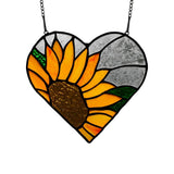 Sunflower Stained Glass Window Hangings,Sunflower Stained Glass Suncatcher,He... Sunflower