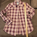 ARIAT REAL BUTTON UP SHIRT BILLIE JEAN RELAXED FIT NOSTOLGIA DOBBY ROSE PLAID S Roses
