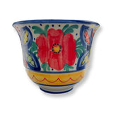 Rare Flower Pot Spanish Garden Drain Hole Ceramic Planter Handmade Multicolor Garden Plants