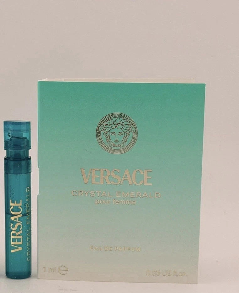 Versace Crystal Emerald Eau de Parfum Sample Spray Vial For Women. New In Card! EDP